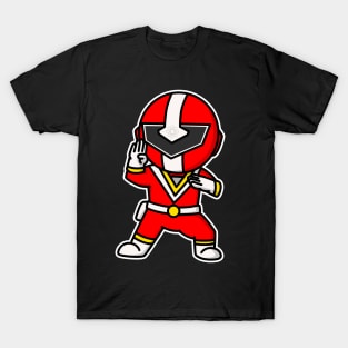 FiveRed Chikyuu Sentai Fiveman Chibi Style Kawaii T-Shirt